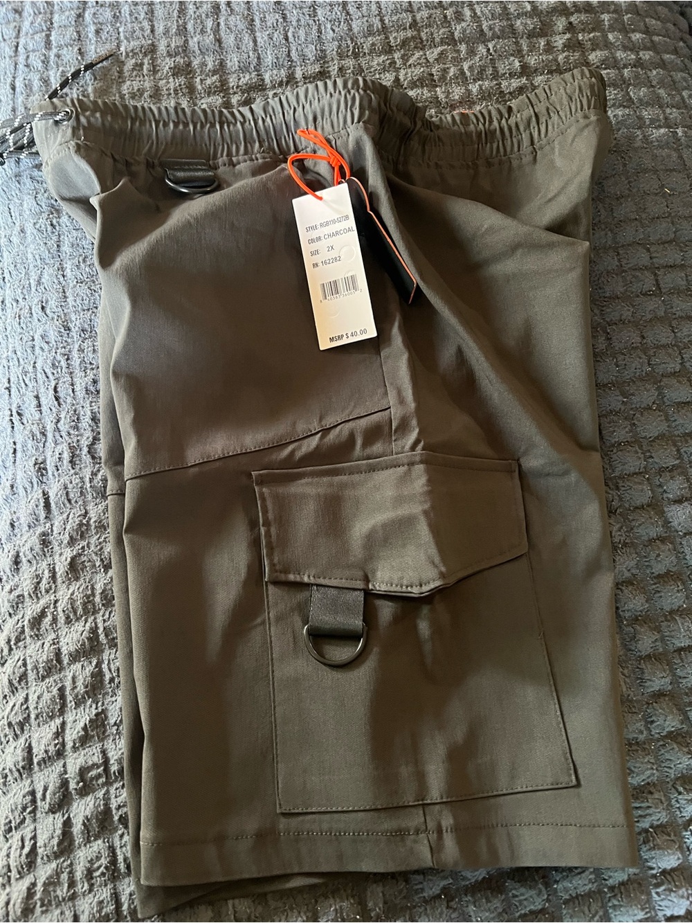 Men's Black Cargo Drawstring Shorts brand new size 2X